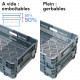 Bac plastique Gerbable Emboîtable à 50% Ajouré Bicolore 600 x 400 x 94 mm