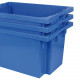 Bac plastique Gerbable Emboîtable à 70% Plein 600 x 400 x 400 mm Bleu
