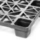 Palette plastique légère PEHD recyclé emboitable ajouré 9 plots 1200 x 1000 x 150 mm noir