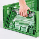 Bac plastique pliable ajouré vert 600 x 400 x 120 mm
