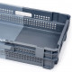 Bac plastique Gerbable Emboîtable à 50% Ajouré Fond plein Bicolore 600 x 400 x 190 mm