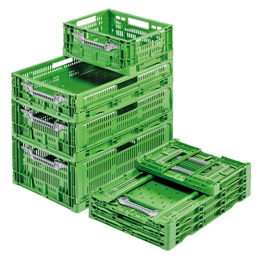 Bac plastique pliable ajouré vert 600 x 400 x 180 mm