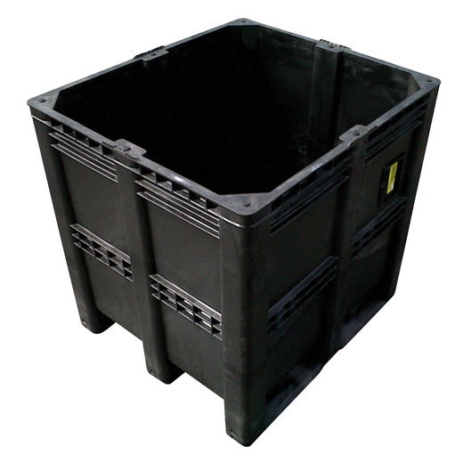 Caisse palette plastique recyclé rigide pleine - 3 semelles 1300 x 1150 x 1250 mm Noir Caisse palette plastique recyclé rigide pleine - 3 semelles 1300 x 1150 x 1250 mm Noir