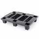 Palette plastique légère PEHD recyclé emboitable ajouré 6 plots 800 x 600 x 145 mm noir