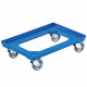 Plateforme plastique roulante Roues caoutchouc ABS 610 x 410 x 170 mm Bleu