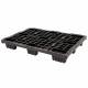 Palette plastique légère PEHD recyclé emboitable ajouré 9 plots 1200 x 800 x 150 mm noir