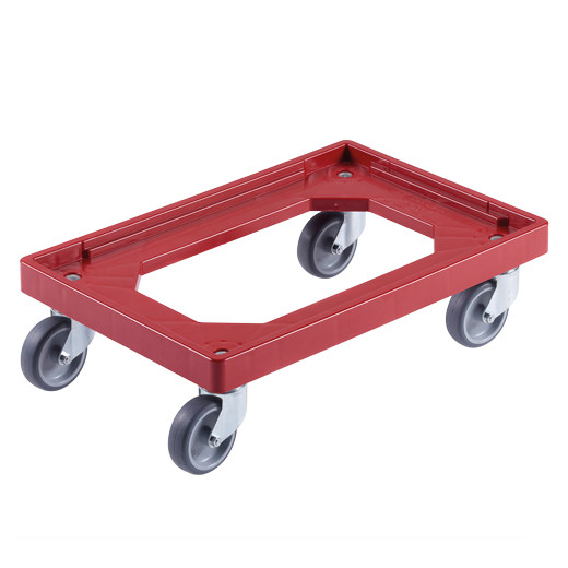 Plateforme plastique roulante Roues caoutchouc ABS 600 x 400 x 180 mm Rouge
