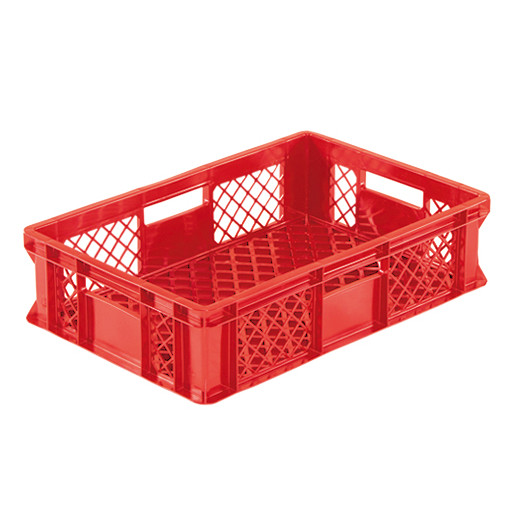 Bac plastique gerbable Norme Europe ajouré Eco multicolore Rouge 600 x 400 x 150 mm