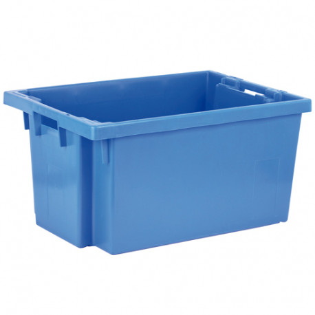 Bac plastique Gerbable Emboîtable à 70% Plein 600 x 400 x 300 mm Bleu