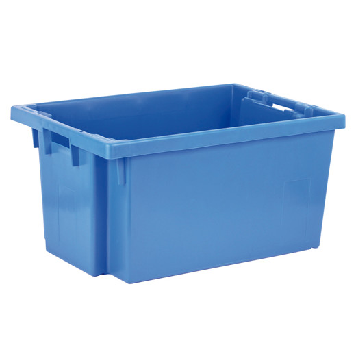 Bac plastique Gerbable Emboîtable à 70% Plein 600 x 400 x 300 mm Bleu
