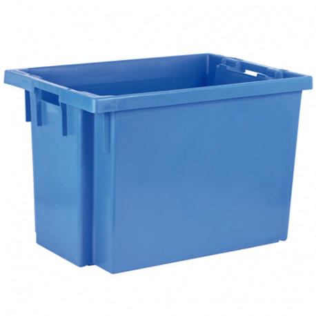 Bac plastique Gerbable Emboîtable à 70% Plein 600 x 400 x 400 mm Bleu