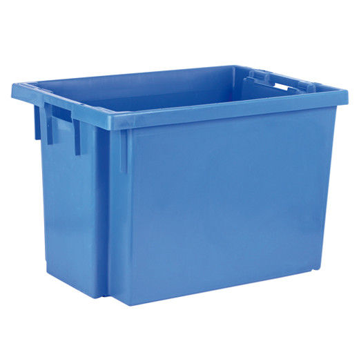 Bac plastique Gerbable Emboîtable à 70% Plein 600 x 400 x 400 mm Bleu