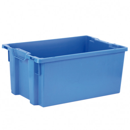 Bac plastique Gerbable Emboîtable à 70% Plein 600 x 400 x 270 mm Bleu