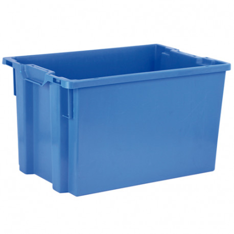 Bac plastique Gerbable Emboîtable à 70% Plein 600 x 400 x 350 mm Bleu