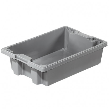 Bac plastique Gerbable Emboîtable à 70% Plein 600 x 400 x 160 mm Gris