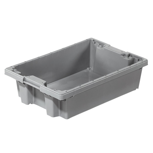 Bac plastique Gerbable Emboîtable à 70% Plein 600 x 400 x 160 mm Gris