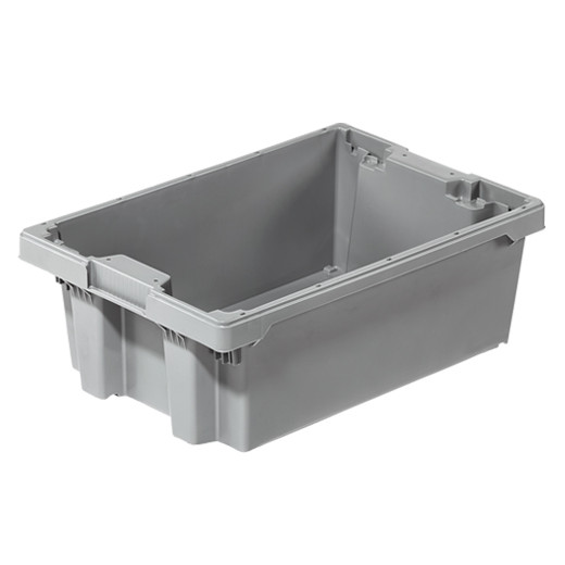 Bac plastique Gerbable Emboîtable à 70% Plein 600 x 400 x 210 mm Gris