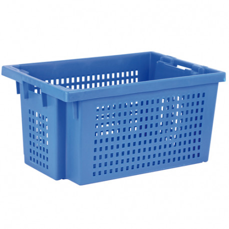 Bac plastique Gerbable Emboîtable à 70% Ajouré 600 x 400 x 300 mm Bleu