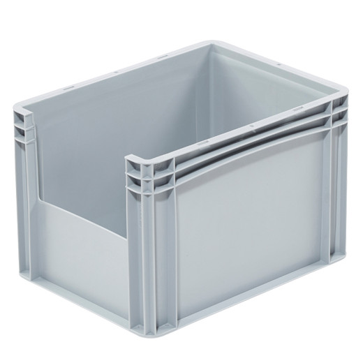 Bac de rangement avec ouverture Norme Europe 400 x 300 x 270 mm Gris