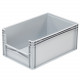 Bac de rangement avec ouverture Norme Europe 600 x 400 x 270 mm Gris