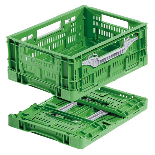 Bac plastique pliable ajouré vert 400 x 300 x 160 mm