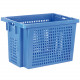 Bac plastique Gerbable Emboîtable à 70% Ajouré 600 x 600 x 400 mm Bleu