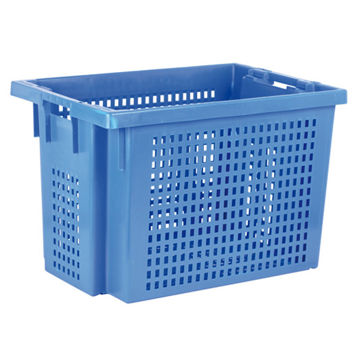 Bac plastique Gerbable Emboîtable à 70% Ajouré 600 x 600 x 400 mm Bleu