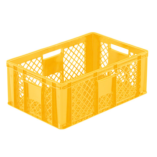 Bac plastique gerbable Norme Europe ajouré Eco multicolore Jaune 600 x 400 x 240 mm