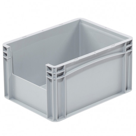 Bac de rangement avec ouverture Norme Europe 400 x 300 x 220 mm Gris