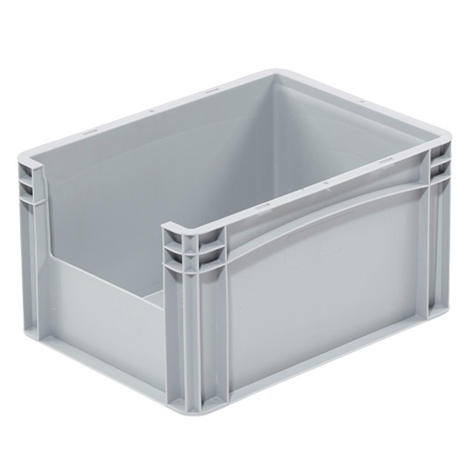 Bac de rangement avec ouverture Norme Europe 400 x 300 x 220 mm Gris