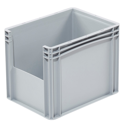 Bac de rangement avec ouverture Norme Europe 400 x 300 x 320 mm Gris