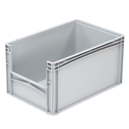 Bac de rangement avec ouverture Norme Europe 600 x 400 x 320 mm Gris