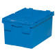 Bac plastique Gerbable Emboîtable Plein avec Couvercle intégré 600 x 400 x 265 Bleu