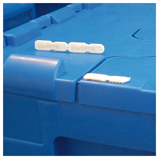 Scellés numérotés Blanc pour Bac Gerbable emboîtable Couvercle intégré