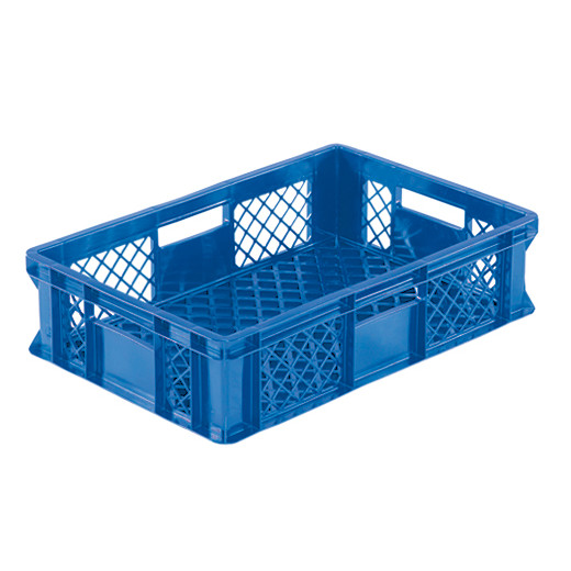 Bac plastique gerbable Norme Europe ajouré Eco multicolore Bleu 600 x 400 x 150 mm