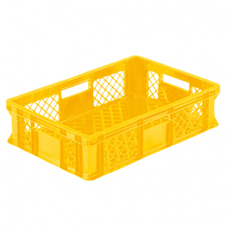 Bac plastique gerbable Norme Europe ajouré Eco multicolore Jaune 600 x 400 x 150 mm