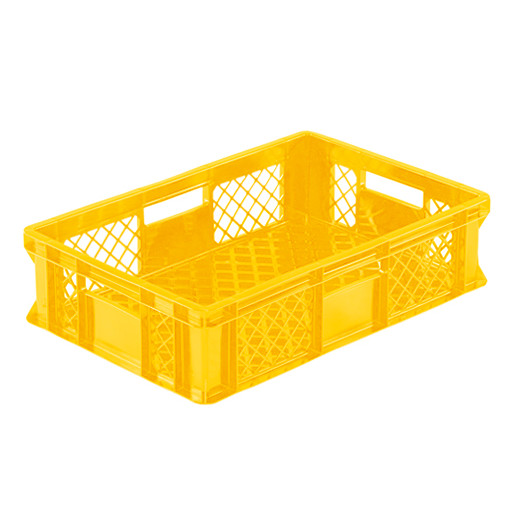 Bac plastique gerbable Norme Europe ajouré Eco multicolore Jaune 600 x 400 x 150 mm