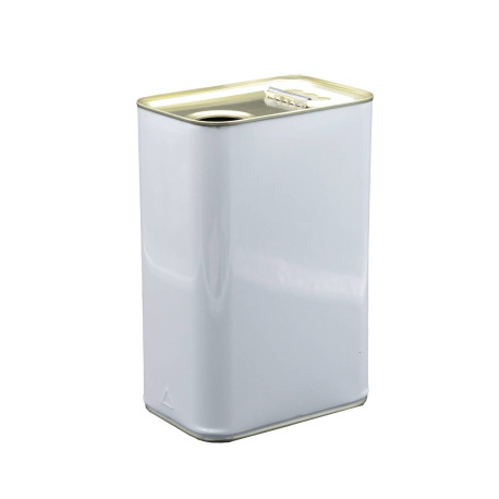 Bidon métal Rectangulaire 5L Perçage 42mm Blanc ext/Nu int. Homologué