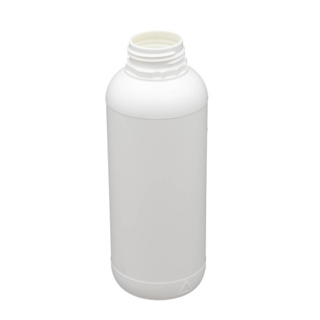 Flacon plastique COEX PE/PA Rond Agrochem 1L Bague KS50 Sigle tactile Homologué Blanc