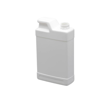 Jerrican plastique PEHD Rectangulaire 1L Bague BAV29 Sigle tactile Blanc