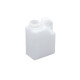 Jerrican Plastique PEHD Rectangulaire 500ml Bague 36/40 avec Anse inclinée Naturel