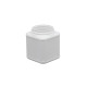 Pot plastique PEHD Carré Clipsable 1.25L  Diam. 96mm Inviolable Blanc