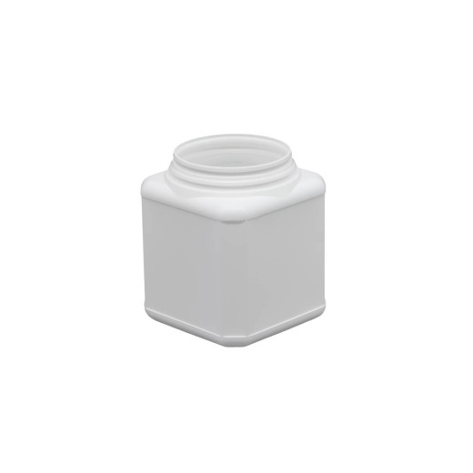 Pot plastique PEHD Carré Clipsable 1.25L Diam. 96mm Inviolable Blanc