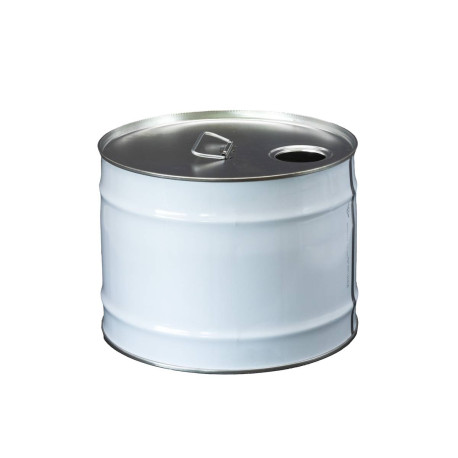 Touque métal Cylindrique 12L Perçage 56,9mm Blanc Ext/Nu int. Homologué
