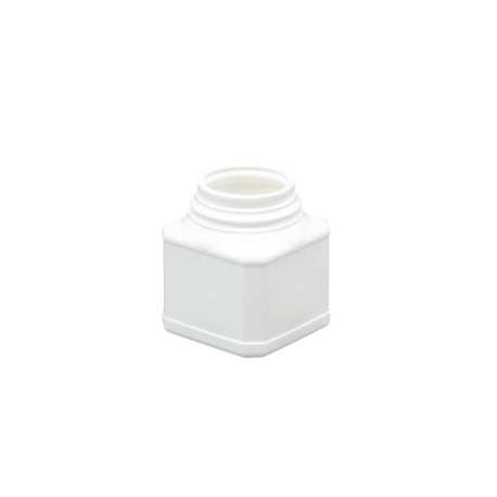 Pot plastique PEHD Carré Clipsable 250ml Diam. 59mm Inviolable Blanc