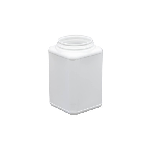 Pot plastique PEHD Carré Clipsable 1,8L Diam. 96mm Inviolable Blanc