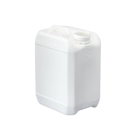 Bidon plastique PEHD Rectangulaire Gerbable 5L Bague DIN51 260g Homologué Blanc