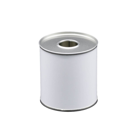 Bidon métal Cylindrique 250ml Perçage 24mm Blanc Ext/Nu Int.