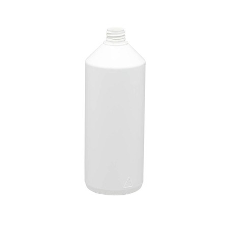 Flacon plastique PEHD Rond Alizée 1L Bague 28/410 60g Sigle tactile Blanc