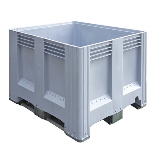 Caisse palette plastique rigide pleine - 3 semelles - 1200 x 1000 x 785 mm